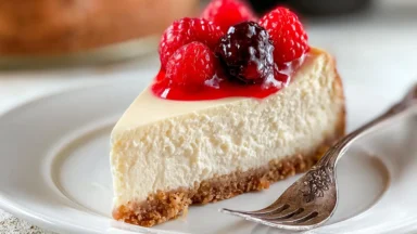 Delicious High Protein Cottage Cheese Cheesecake Slice