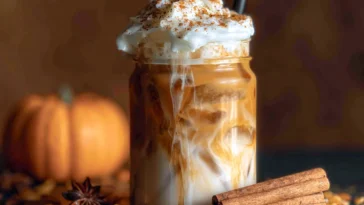 Delicious Iced Pumpkin Spiced Latte in a Glass