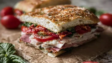 Italian Turkey Focaccia Sandwiches Ready to Serve