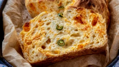 Jalapeno Cheddar Dutch Oven Bread Freshly Baked