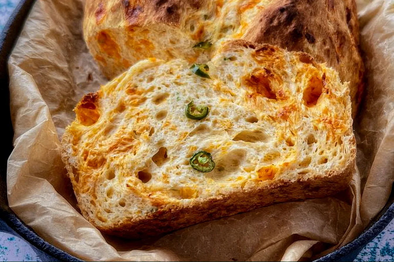 Jalapeno Cheddar Dutch Oven Bread Freshly Baked
