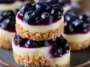 Juicy Mini Lemon Blueberry Cheesecakes on a Plate