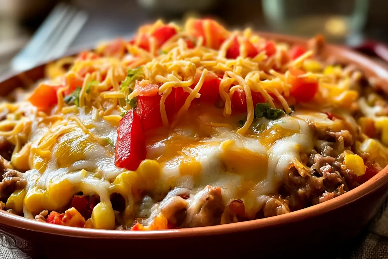 Delicious Keto Taco Casserole Loaded with Cheese and Meat