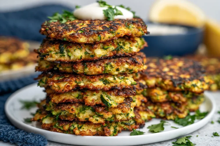 Low Carb Zucchini Fritters Freshly Made