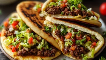 Mediterranean Ground Beef Pita Pockets Freshly Made