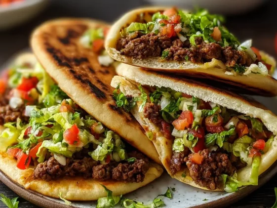 Mediterranean Ground Beef Pita Pockets Freshly Made