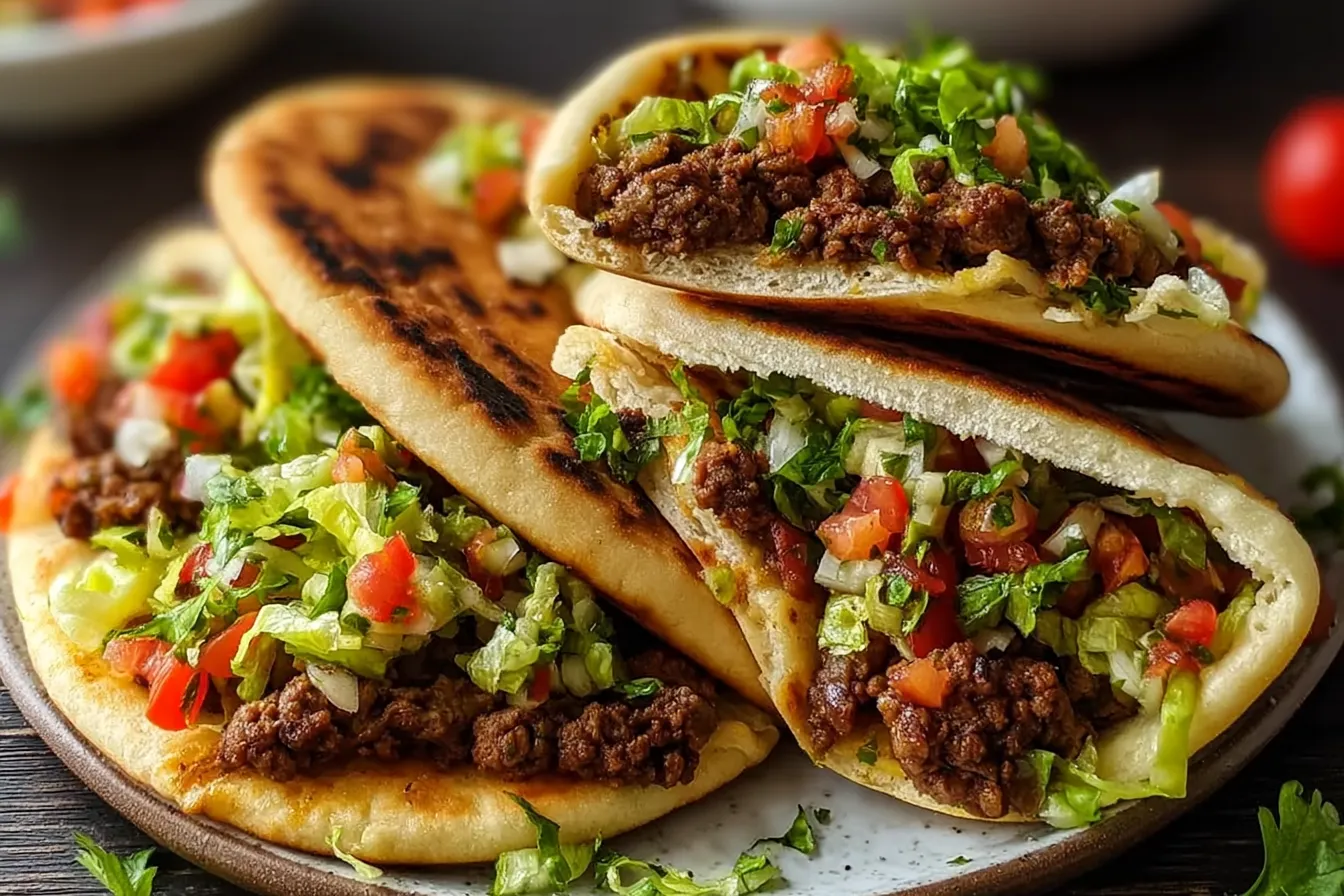 Mediterranean Ground Beef Pita Pockets Freshly Made