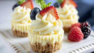 Mini Cheesecake Cups with Fresh Berries