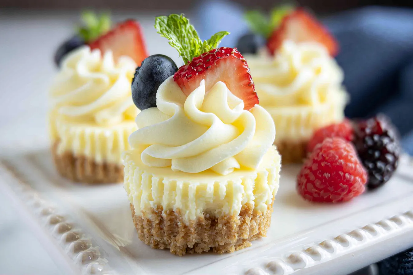 Mini Cheesecake Cups with Fresh Berries