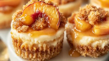 Mini Peach Cobbler Cheesecakes – Perfect Individual Cups