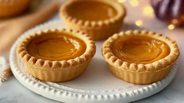 Mini Pumpkin Pies Freshly Baked and Ready to Serve