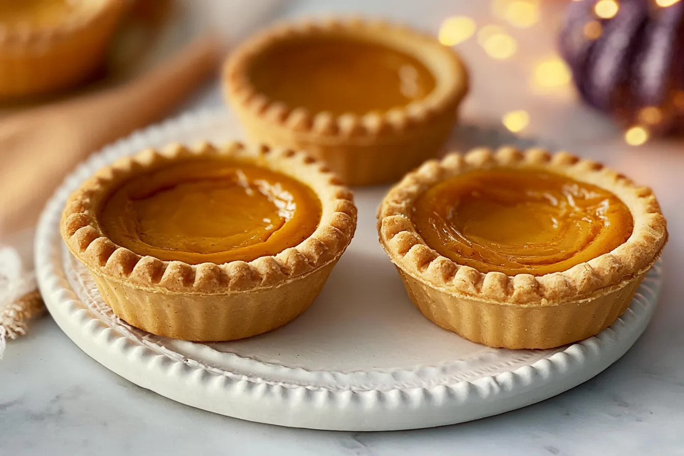 Mini Pumpkin Pies Freshly Baked and Ready to Serve
