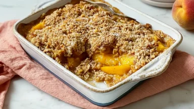 Mom's Peach Crisp Freshly Baked