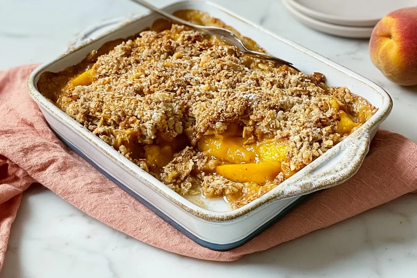 Mom's Peach Crisp Freshly Baked