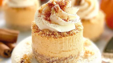 No Bake Pumpkin Mini Cheesecakes Ready to Serve
