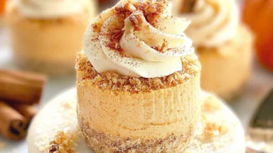 No Bake Pumpkin Mini Cheesecakes Ready to Serve