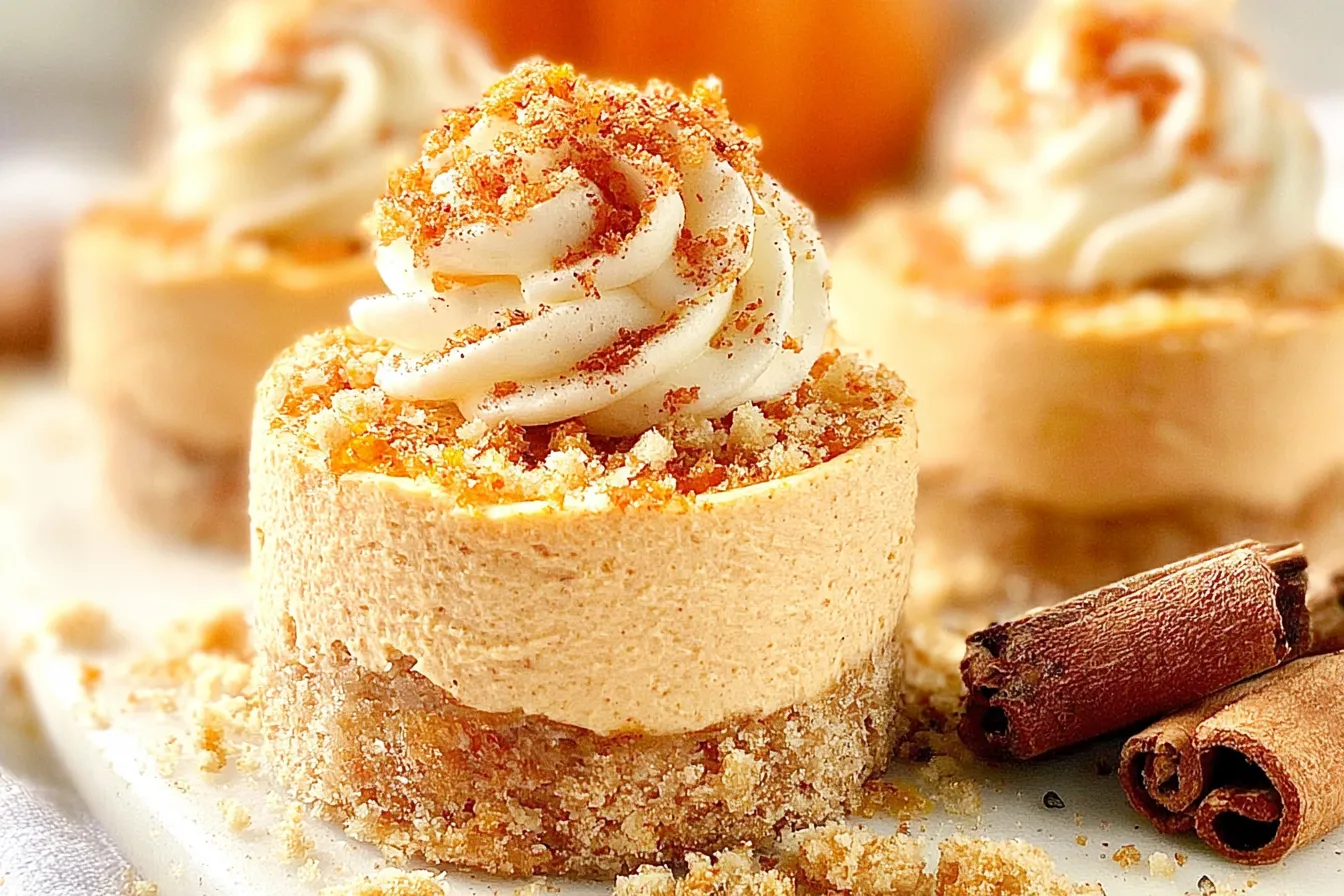 No Bake Pumpkin Mini Cheesecakes 