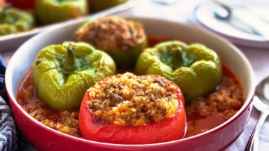 Old Fashioned Stuffed Bell Peppers Ready to Serve