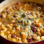 Delicious One Pot Chili Mac and Cheese Ready to Serve