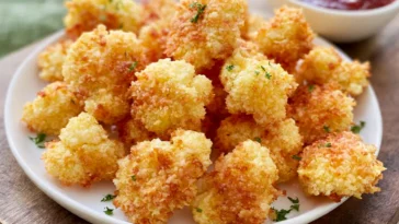Crispy Parmesan Cauliflower Bites Ready to Serve