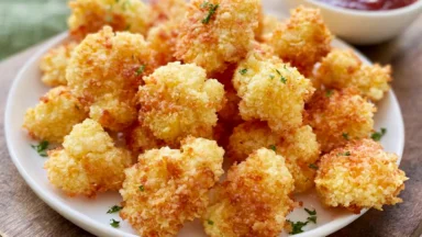 Crispy Parmesan Cauliflower Bites Ready to Serve