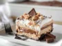 Peanut Butter Lasagna Slice on a White Plate