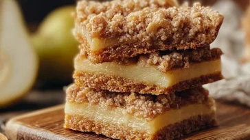 Delicious Pear Bars Fresh Out of the Oven