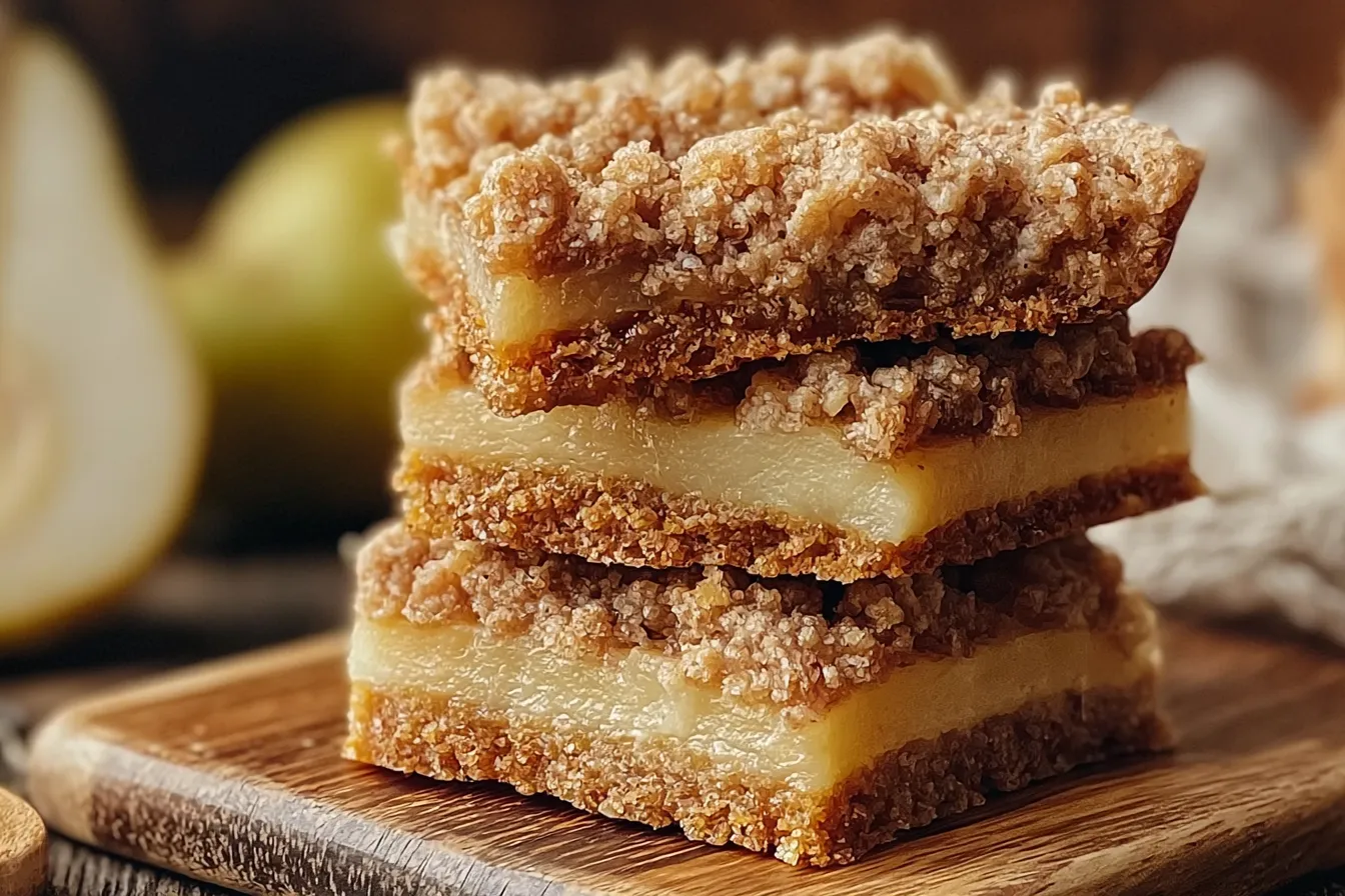Pear Bars Easy and Delicious Dessert Recipe – A Sweet Delight 3 Delicious Pear Bars Fresh Out of the Oven