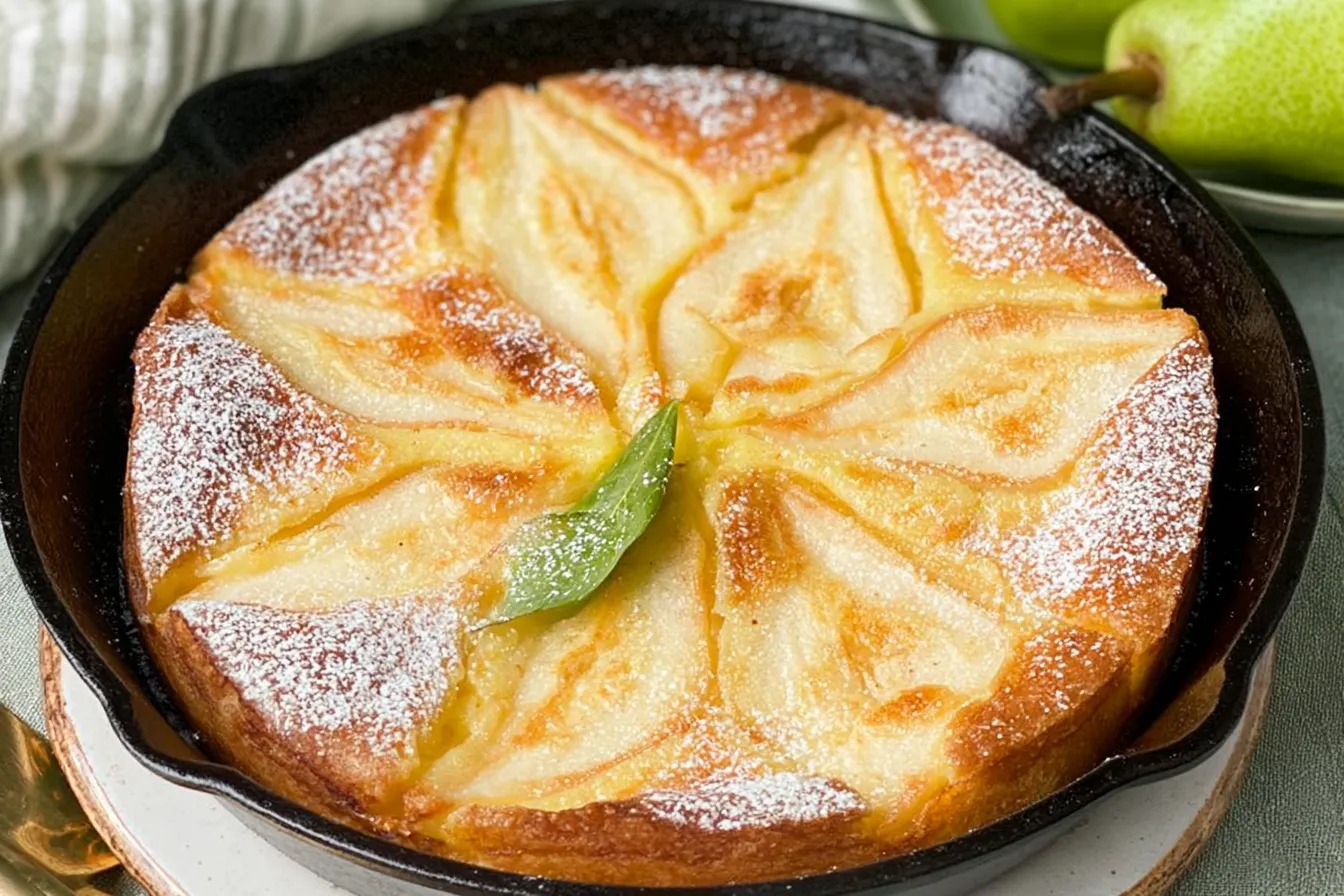 Delicious Pear Custard Pie Freshly Baked