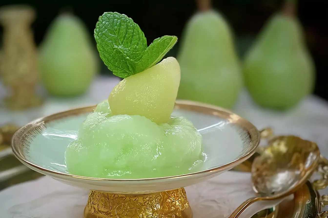 Delicious Pear Mint Sorbet