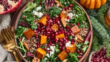 Pomegranate Fall Harvest Salad with Seasonal Ingredients