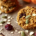 Delicious Pumpkin Breakfast Cookies on a Wooden Table