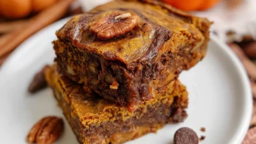 Homemade Pumpkin Brownies Fresh from the Oven