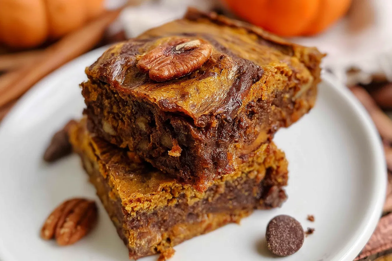 Homemade Pumpkin Brownies Fresh from the Oven