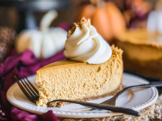 Creamy Pumpkin Cheesecake Slice
