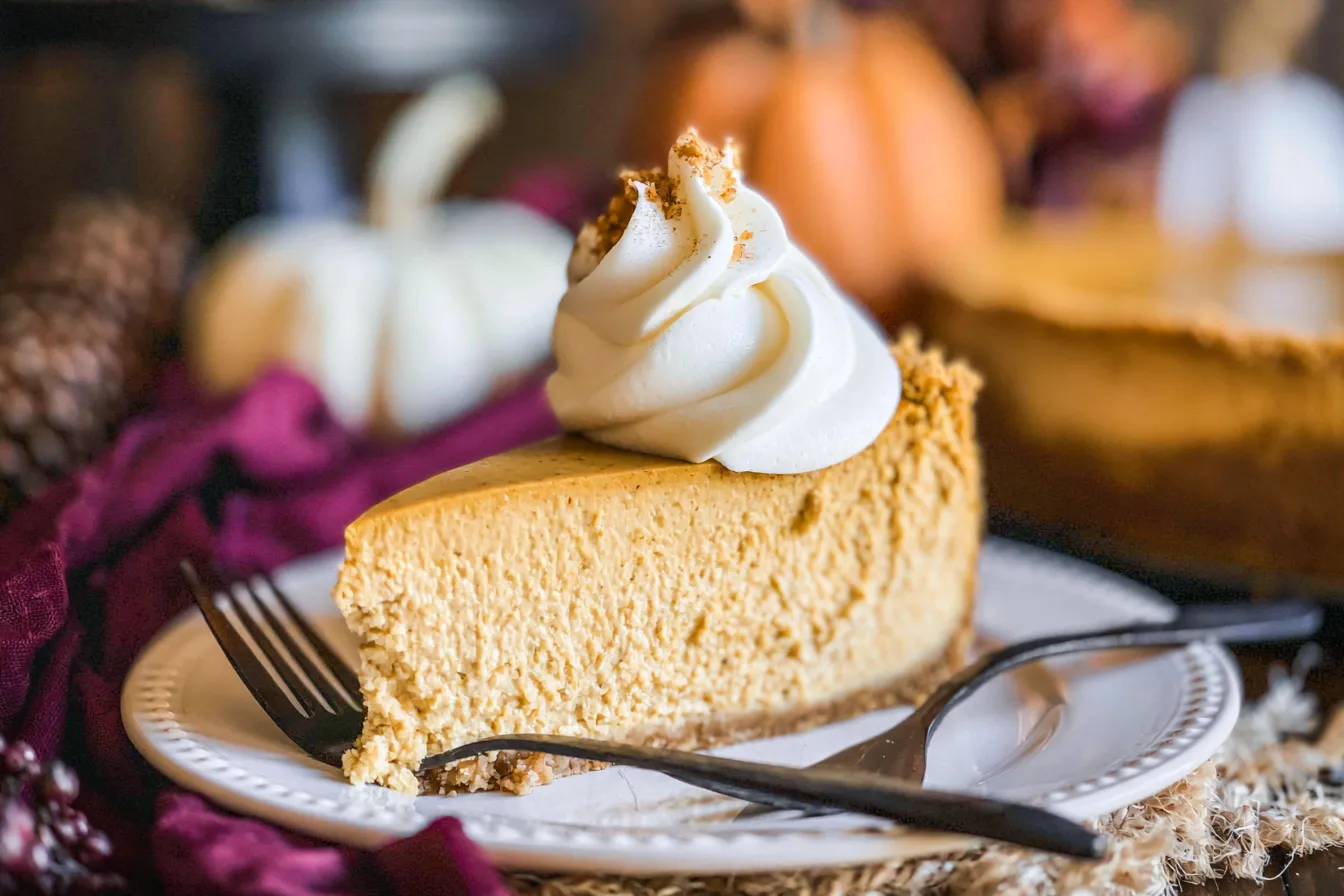 Creamy Pumpkin Cheesecake Slice
