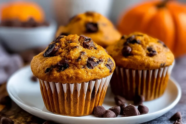 Pumpkin Chocolate Chip Muffins (Easy Recipe) You’ll Love! 3 Pumpkin Chocolate Chip Muffins Fresh Out of the Oven