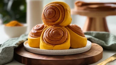Pumpkin Cinnamon Rolls Freshly Baked