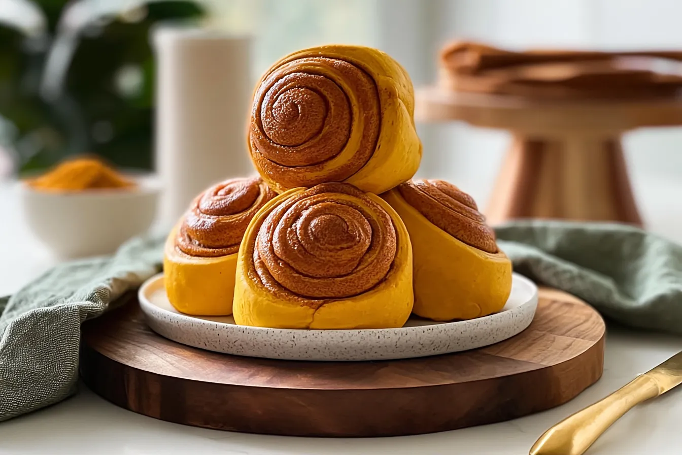 Pumpkin Cinnamon Rolls Freshly Baked