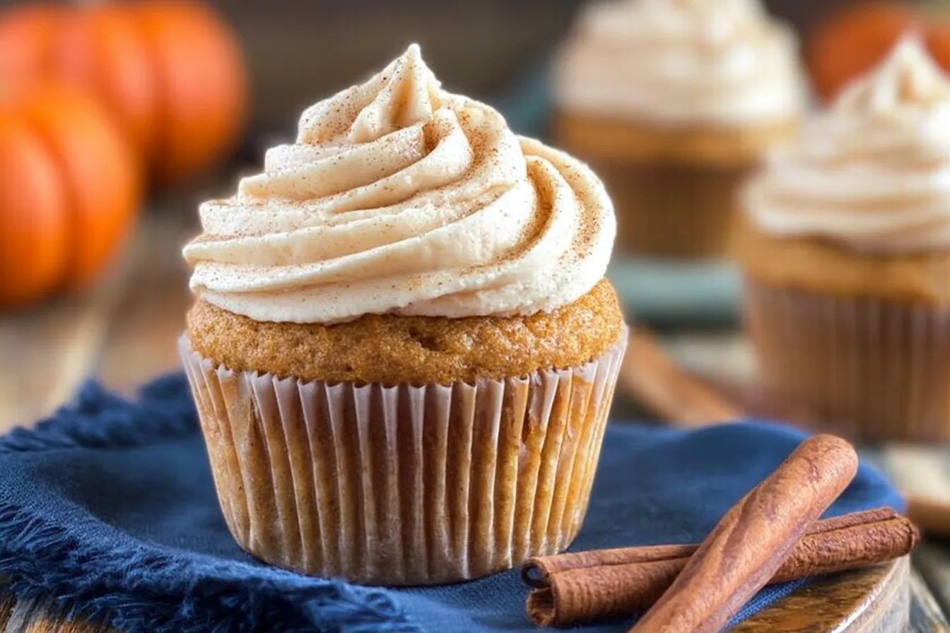 Delicious Pumpkin Cupcakes with Cream Cheese Frosting