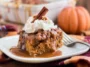 Irresistible Pumpkin Dump Cake Slice