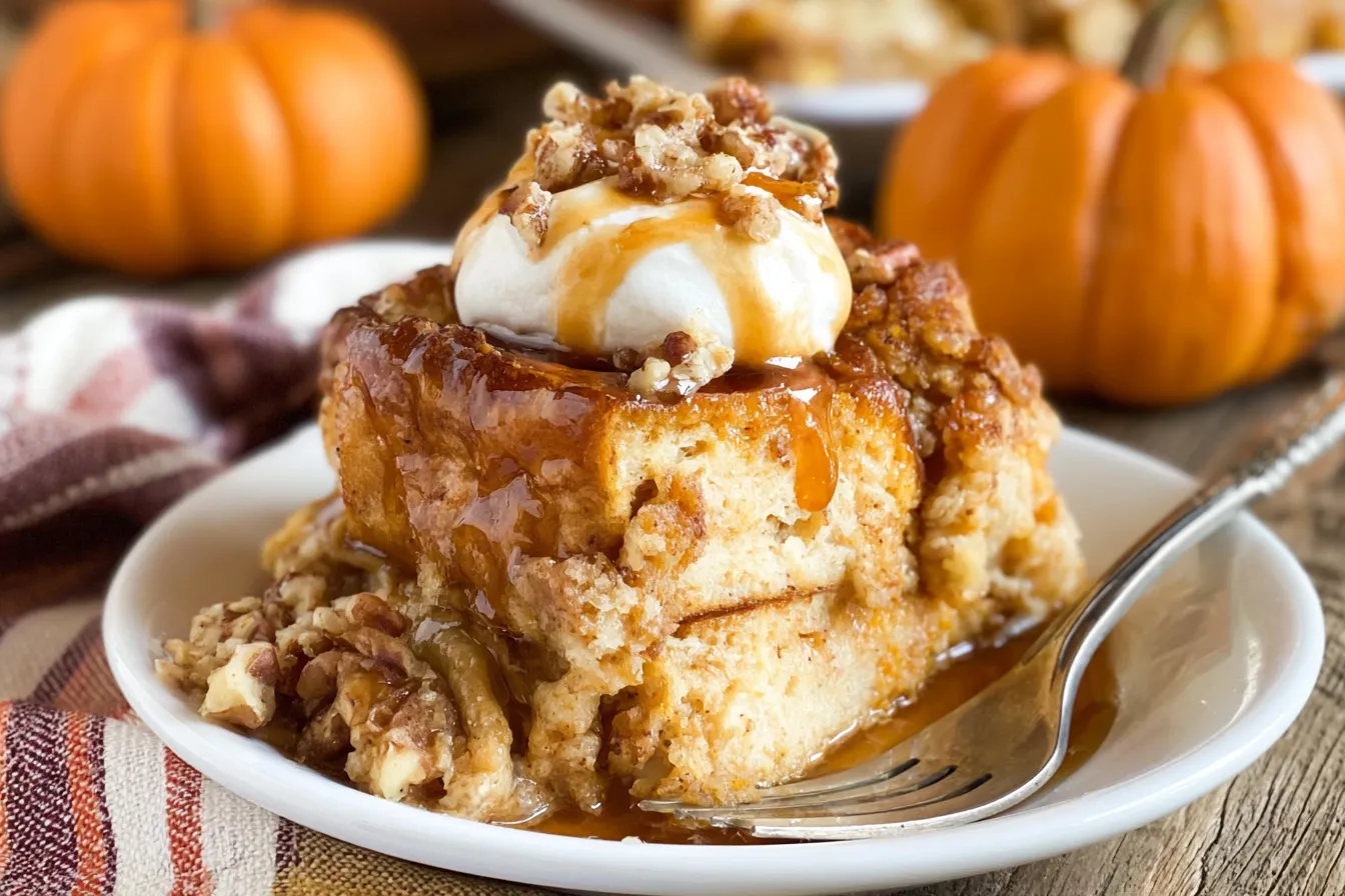 Pumpkin French Toast Casserole Freshly Baked