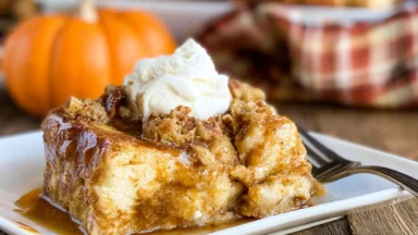 Delicious Pumpkin French Toast Casserole Ready to Serve