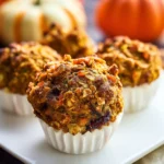 Pumpkin Morning Glory Muffins: A Delicious Fall Treat 14 Pumpkin Morning Glory Muffins on a Wooden Table