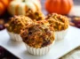 Pumpkin Morning Glory Muffins on a Wooden Table