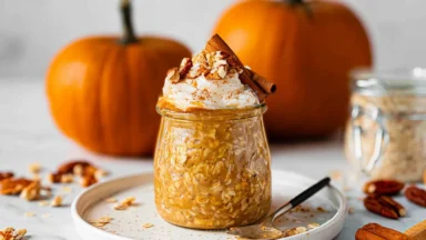 Pumpkin Pie Overnight Oats Ready to Enjoy