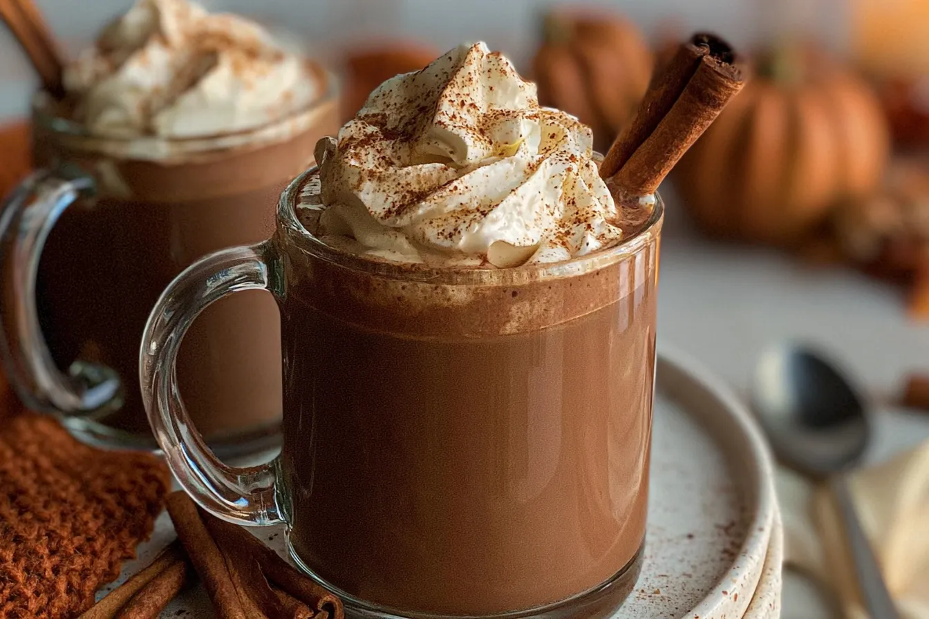 Pumpkin Spice Hot Chocolate in a Mug