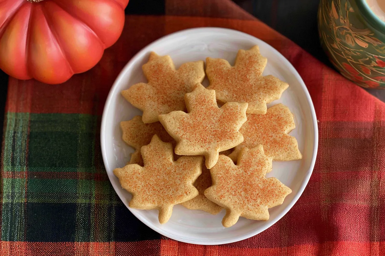 Pumpkin Sugar Cookies (Gluten Free, Vegan). 