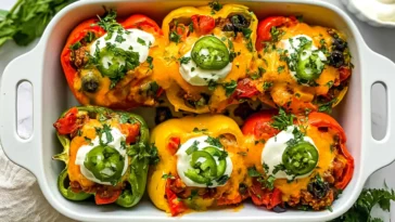 Delicious Quick and Easy Taco Stuffed Peppers with Ground Turkey