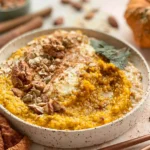 Quick Pumpkin Oatmeal: A Delightful Fall Breakfast Recipe 5 Quick Pumpkin Oatmeal Served in a Cozy Bowl